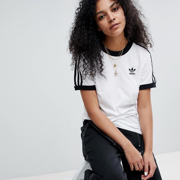 Adidas Trefoil 80's Originals 3 Stripe T Shirt Adidas Trefoil 80's Originals 3 Stripe T Shirt